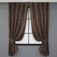 Комплект коротких штор VR-Textil Льон мармур Pavliani № 1173ш 130х170 см 2 шт Коричневий (35-0055) - зображення 1