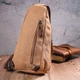 Практичная мужская сумка через плечо с USB кабелем текстильная 21222 Vintage коричневая - изображение 8