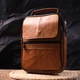 Удобная мужская сумка с ручкой кожаная 21273 Vintage рыжая - изображение 7