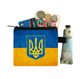 Кошелек текстильный на молнии с патриотическим принтом и петелькой, Сине-желтый - изображение 4