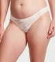 Жіночі трусики камінці стрази Victoria's Secret Shine Chain Strap Cutout-Back Lace Thong Panty L білі молочні coconut white - зображення 3