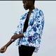 Рубашка ZARA с голубым принтом - S - изображение 1