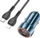 Автомобильное зарядное устройство Hoco Z46A Blue whale PD20W+QC3.0 car charger set (C to iP) Sapphire Blue (6931474770363) - изображение 2