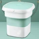Ультразвукова портативна пральна машина 2в1 з відром Mini Folding Washing Machine міні пралка Зелена - зображення 2
