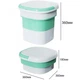 Ультразвукова портативна пральна машина 2в1 з відром Mini Folding Washing Machine міні пралка Зелена - зображення 7