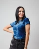 Жіноча футболка з ефектом тай-дай Fashion 46/48 синій - зображення 3