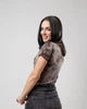 Жіноча футболка з ефектом тай-дай Fashion 42/44 капучіно - зображення 3