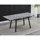 Стол обеденный раскладной MADRID CERAMIC 120(180)*85 серый глянец / черный каркас - изображение 2