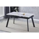 Стол обеденный раскладной OSLO CERAMIC 120(180)*80 белый глянец / черный каркас - изображение 3