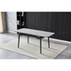 Стол обеденный раскладной Intarsio BONN CERAMIC 130(180)*80 серый глянец / черный каркас - изображение 3