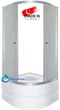 Душевая кабина Shower Saturn 90x90х205 см полукруглая на глубоком поддоне раздвижная для душа матовое стекло 5 мм - изображение 4