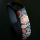 Силиконовый ремешок MRK для фитнес браслета Xiaomi Mi Band 7/6/5 черный с рисунком Вышиванка с металлической кнопкой (mrk3186) - изображение 5