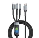 Кабель для зарядки універсальний 3 в 1 Lightning/micro-USB/USB Typ-C Чорний - зображення 1