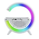 Настольная смарт лампа ночник RGB G-Smart BT-3401 3в1 (беспроводная зарядка, Bluetooth колонка, часы), белый - изображение 3