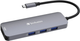 USB-hub Verbatim CMH-08 USB Type-C do 2 x HDMI/USB Type-A 8-portowy Grey (VB32151) - obraz 3