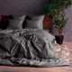 Комплект постільної білизни Soft fall сатин страйп сімейний 2 х 150 x 215 см 2 х 70 х 50 см графітовий - изображение 1