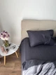 Комплект постільної білизни Soft fall сатин страйп сімейний 2 х 150 x 215 см 2 х 70 х 50 см графітовий - изображение 3