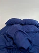 Комплект постільної білизни Soft fall сатин страйп сімейний 2 х 150 x 215 см 2 х 70 х 70 см синій - изображение 2