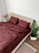 Комплект постільної білизни Soft fall сатин страйп півтораспальний 150 x 215 см 2 х 70 х 70 см коричневий - изображение 2