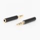 Перехідник аудіо Lucom Jack 3.5mm 4pin-3.5mm 3pin F/M адаптер Gold чорний(62.09.8245) - изображение 1
