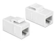 Перехідник мережевий Lucom RJ45 UTP6 F/F Keystone 1:1 Gold білий(62.09.8130) - изображение 1