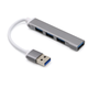Перехідник обладнання Lucom USB3.0 A 1x4 (HUB) Pas 0.20m for Notbook Slim срібний(62.09.8282) - зображення 1