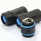Перехідник мережевий Lucom RJ45 STP6 F/F 1:1 Outdoor для кабелів D=4-8mm чорний(62.09.8338) - изображение 2
