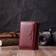 Шкіряний цікавий гаманець для жінок ST Leather 22507 бордовий - зображення 6