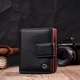 Вертикальный небольшой женский кошелек из натуральной кожи ST Leather 19436 черный - изображение 7