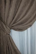 Комплект штор на люверсах VR-Textil Лен мрамор Pavliani № 1372ш 150х250 см 2 шт Какао (37-0053) - изображение 5