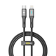 Кабель для зарядки и обмена данными USB YOKI YK-LE17 LED Series Type-C to Lightning 30W (3A/10V) 1.2m Black - изображение 1