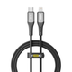 Кабель для зарядки и обмена данными USB YOKI YK-SO15 SOLID Series Type-C to Lightning 30W (3A/10V), 1.2 метра, Черный - изображение 1