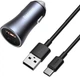 Зарядний пристрій в автомобіль Baseus 40W 1USB/1Type-C/PD/QC/3A із кабелем USB For Type-C 5A 1м Dark Gray (TZCCJD-0G) - зображення 1