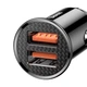 Зарядний пристрій в автомобіль BASEUS Circular Plastic 30W A+A PPS 2USB 5A QC 3.0 Black (CCALL-YD01) - зображення 2
