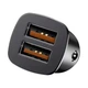 Зарядное устройство в автомобиль Baseus Square Metal 30W Quick Charge 3.0 2USB 5A Black (CCALL-DS01) - изображение 3