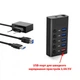 Концентратор Dynamode 5 ports USB3.0 to 4*USB3.0+2.4A Power Adapter 2.5A/12V (DM-UH-P405-G) - зображення 2