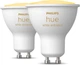 Philips Hue Лампа розумна GU10, 5W(50Вт), 2200K-6500K, Tunable white, ZigBee, Bluetooth, димування, 2шт - зображення 2