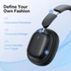Бездротові Bluetooth навушники Baseus Bowie H1i Noise - Cancellation Wireless Headphones |портативна стерео гарнітура, Bluetooth 5.3, AUX, Type-C, до 100 годин відтворення, 600 мАг, вбудований мікрофон, шумозаглушення| Чорний - зображення 8
