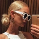 Сонцезахисні окуляри No Brand унісекс квадратні Millionaires дзеркальні білі - зображення 6