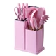 Кухонный набор принадлежностей и ножей TS Kitchen QXF-05 19 предметов Pink - изображение 1