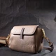 Стильная женская компактная сумка из натуральной кожи Vintage 22267 бежевая - изображение 7