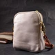 Стильная сумка трапеция для женщин из натуральной кожи Vintage 22270 белая - изображение 7