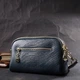 Модная сумка на два отделения из натуральной кожи Vintage 22355 синяя - изображение 8