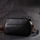 Вечірня жіноча сумка з фігурним клапаном із натуральної шкіри Vintage 22429 чорна - зображення 8