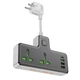 Сетевое зарядное устройство удлинитель Hoco AC11A 3 USB/ Type-C 2 розетки черное - изображение 3