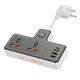 Сетевое зарядное устройство удлинитель Hoco AC12A 3 USB/ Type-C PD 30W 2 розетки черный - изображение 1