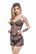 Піжама жіноча з прозорої сіточки та мережива Felisiya Lingerie Чорний 128/c-170 S (2000011811013) - зображення 5