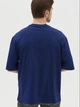 Футболка хлопковая длинная мужская Ray Oversize Unisex U0104M 2XL/3XL Темно-синяя (RAY2000000023823) - изображение 6