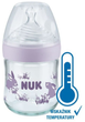 Скляна пляшечка для годування Nuk Nature Sense з соскою Лілова 120 мл (4008600441434) - зображення 1