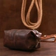 Кожаная винтажная косметичка Shvigel 16398 коричневая - изображение 6